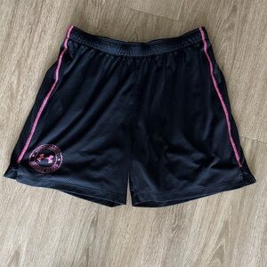 Under Armour Women's Athletic Shorts in Black with Pink Trim
